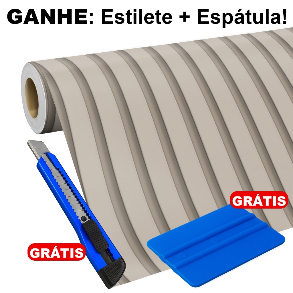 Papel de Parede Adesivo Ripas Ripado Clássico Natural Bege 5 Metros Lavável para Sala 3D
