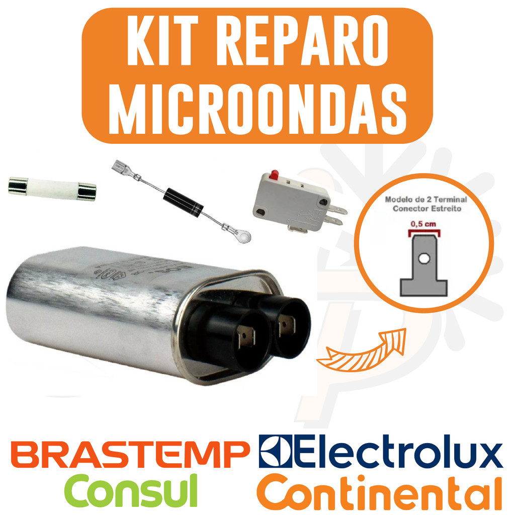 Kit Reparo P/ Microondas com Capacitor 0,85uf + Fusivel + Diodo + Micro chave em Oferta na Shopee