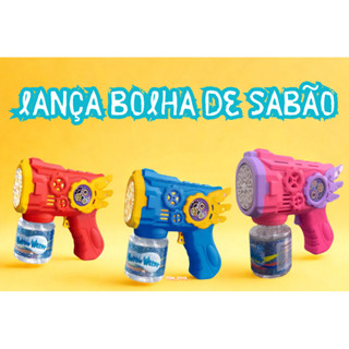 Brinquedo Maquina Automática Lança Bolha De Sabão Colorido Infantil Rosa Azul E Vermelho com refil em Oferta na Shopee