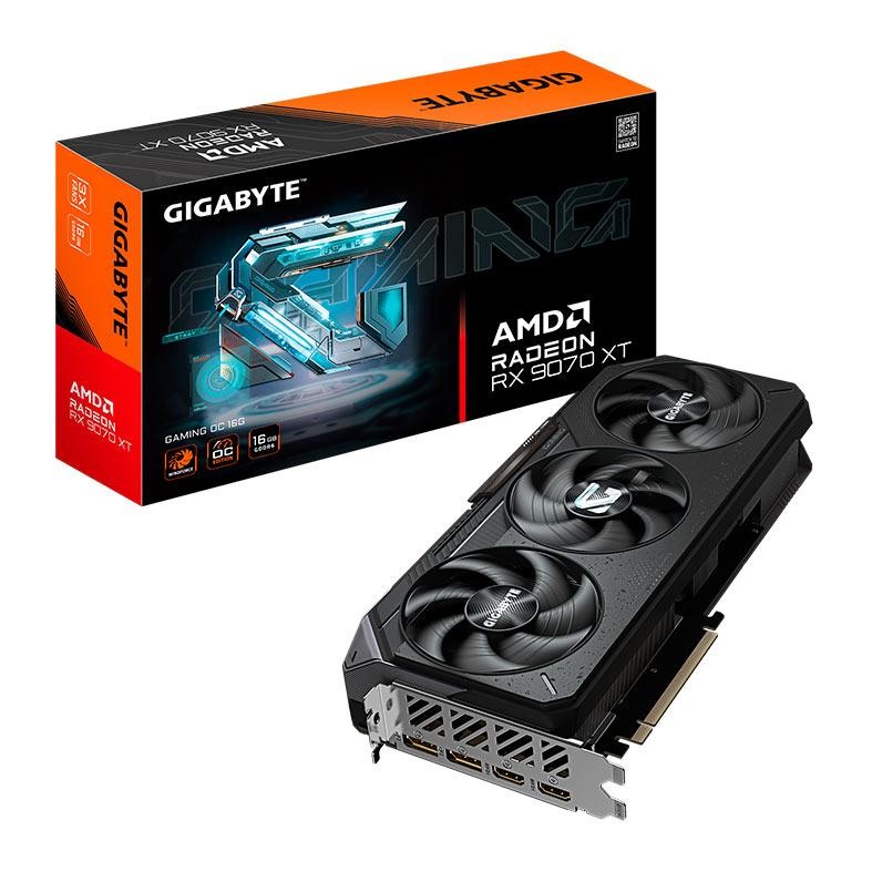 Placa de Video Gigabyte Radeon RX 9070 XT Gaming OC, 16GB, GDDR6, 256-bit, GV-R9