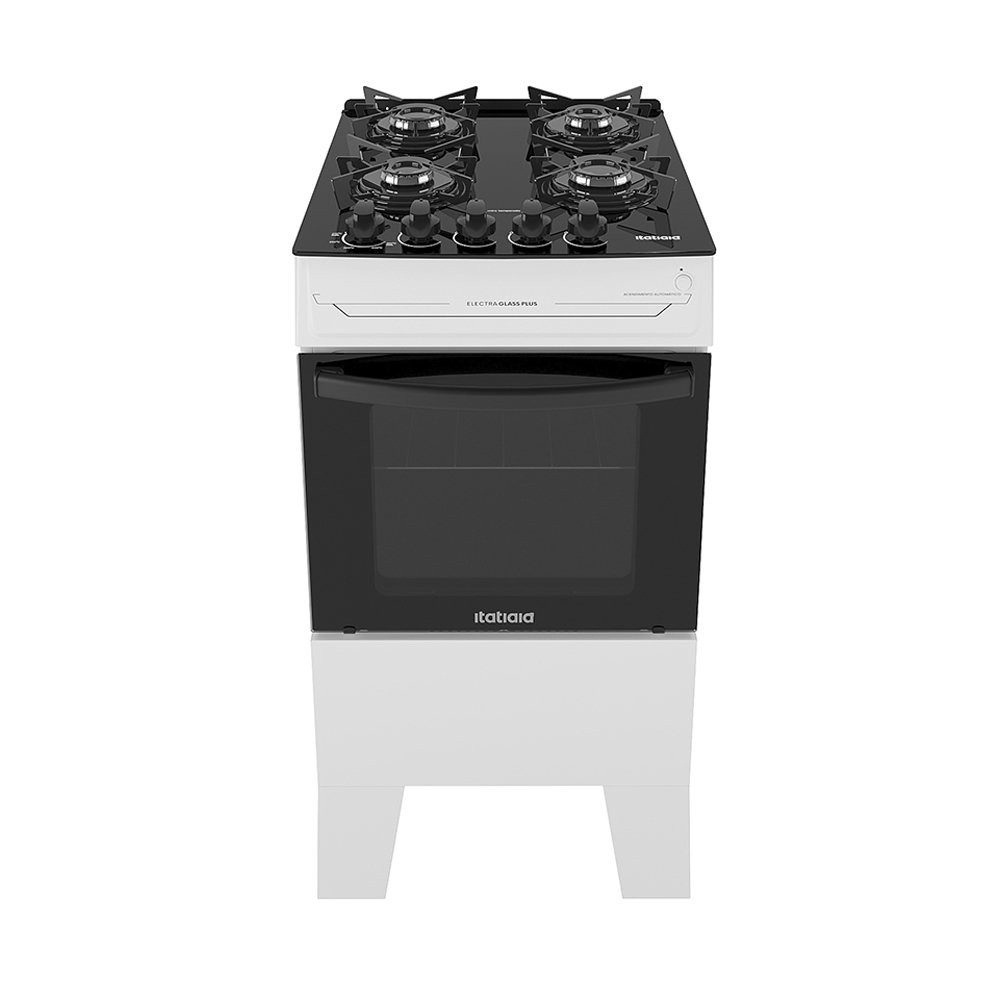 Fogão de Piso 4 Bocas Itatiaia Electra Glass Plus - Branco, Bivolt