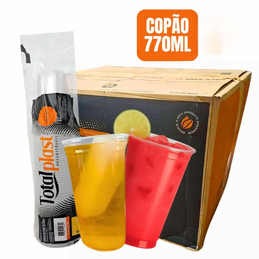 Copo Descartável De Plástico Pp Tamanho Copão 770ML Adega Drink Suco Chop Alta Qualidade