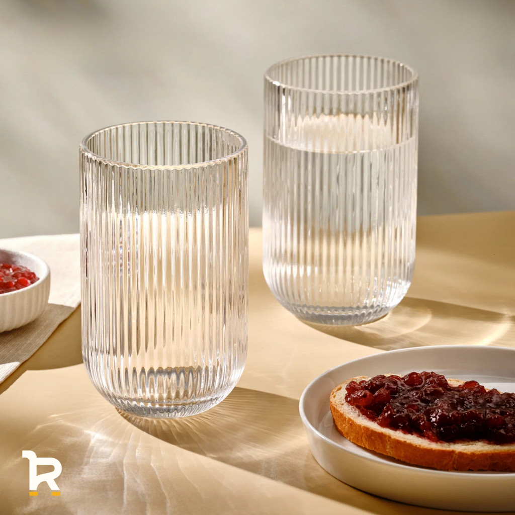 Jogo de Copos Canelado de Vidro 430ml 6 ou 12 Transparente Frisado Taça Resistente Água Suco em Oferta na Shopee