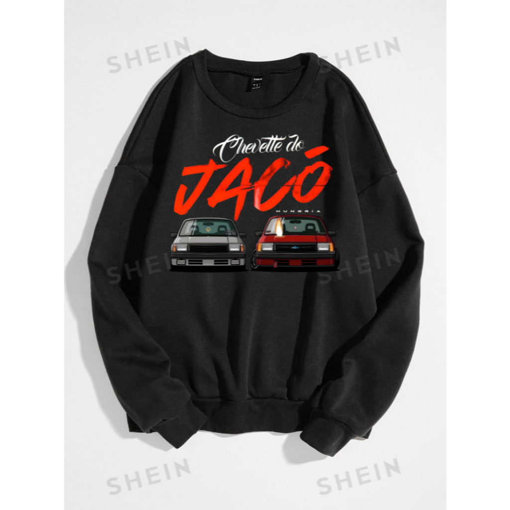 Moletom Hungria Chevette do Jacó Blusa Carro Musica Hip-Hop Gola Redonda Unissex Feminino Masculino Algodão