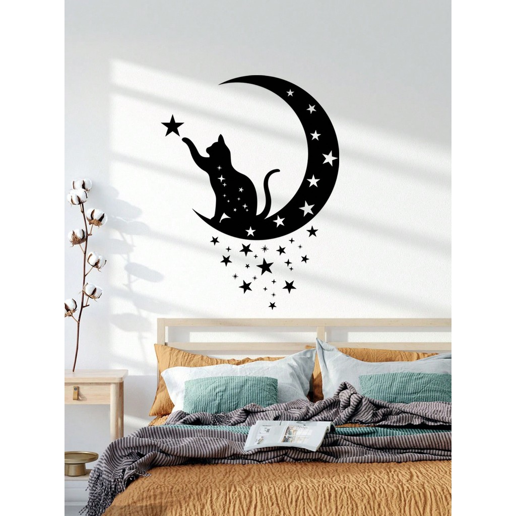 Adesivo de parede Gato Lua