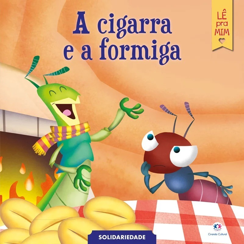 Livro de história fábulas: A cigarra e a formiga
