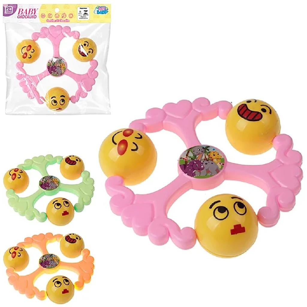 Chocalho Divertido Brinquedo Infantil Diverte Bebê Pandeiro Coloridos