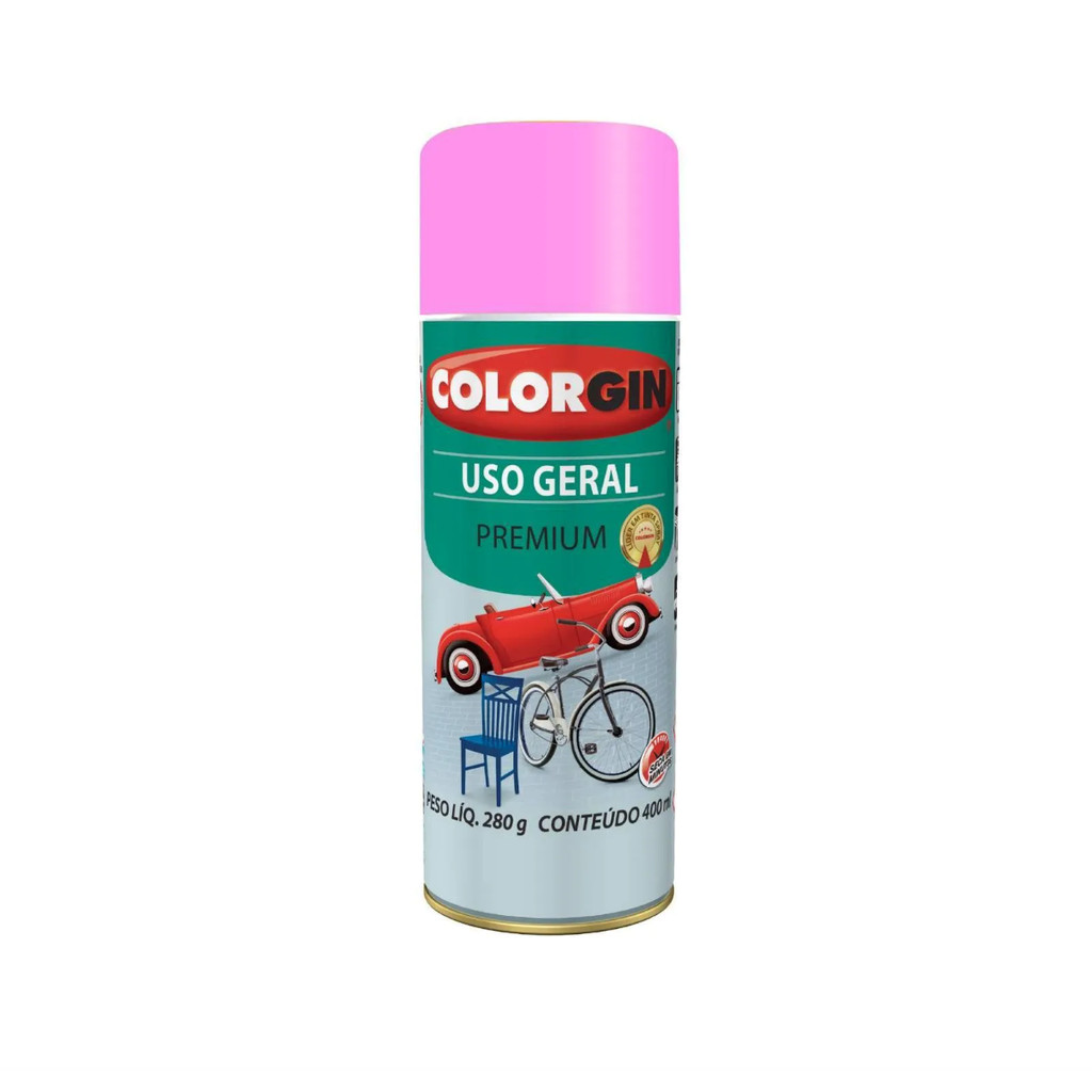 TINTA SPRAY USO GERAL ROSA GBR 400ML COLORGIN