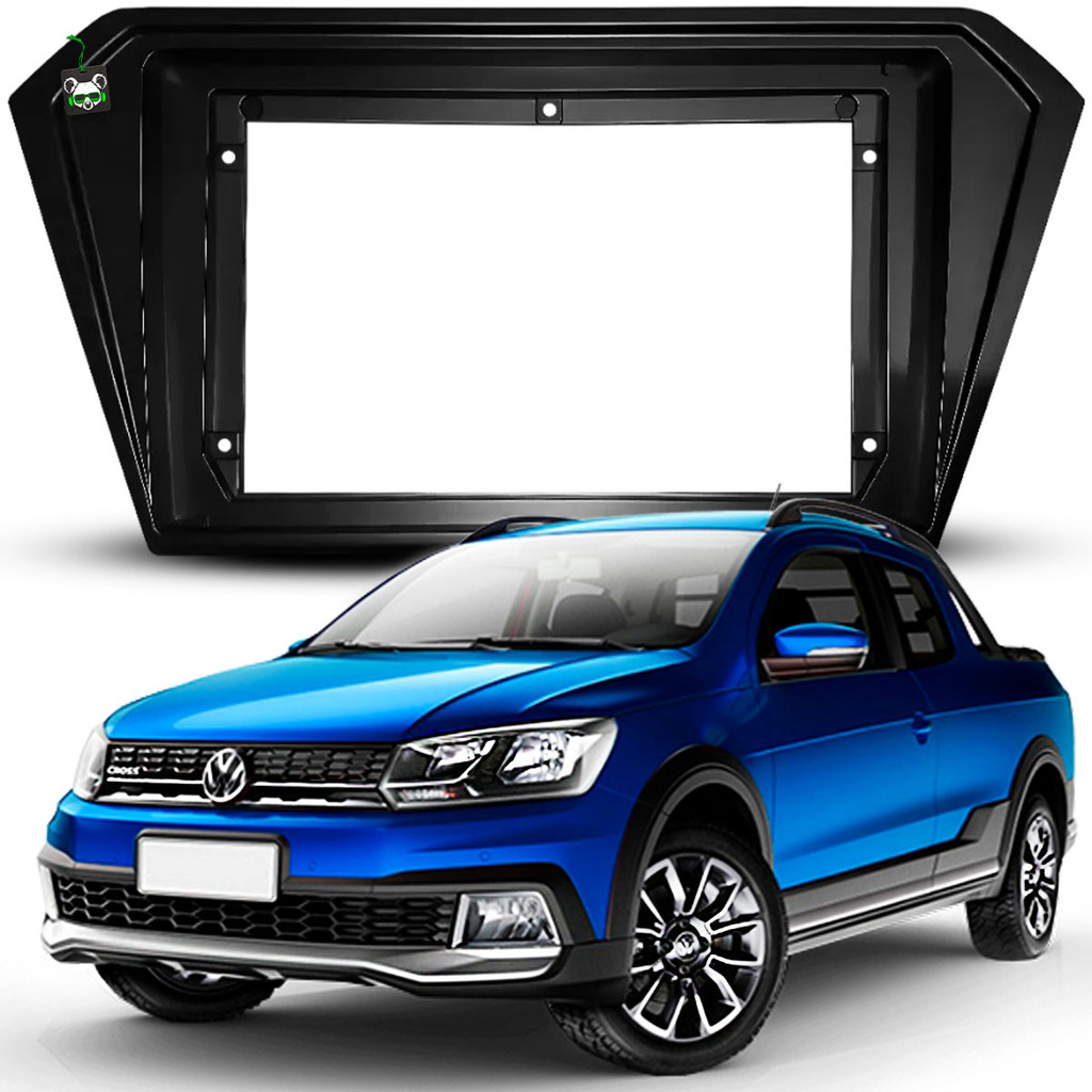 Moldura 9 Polegadas Saveiro G7/G8 2017 2018 2019 2020 2021 2022 2023 2024 Preto Fosco