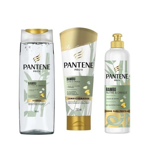 Kit Shampoo 200ml + Condicionador 150ml + Creme Para Pentear 240ml Bambu Nutre & Cresce Pro-V Pantene - 3 itens em Oferta na Shopee