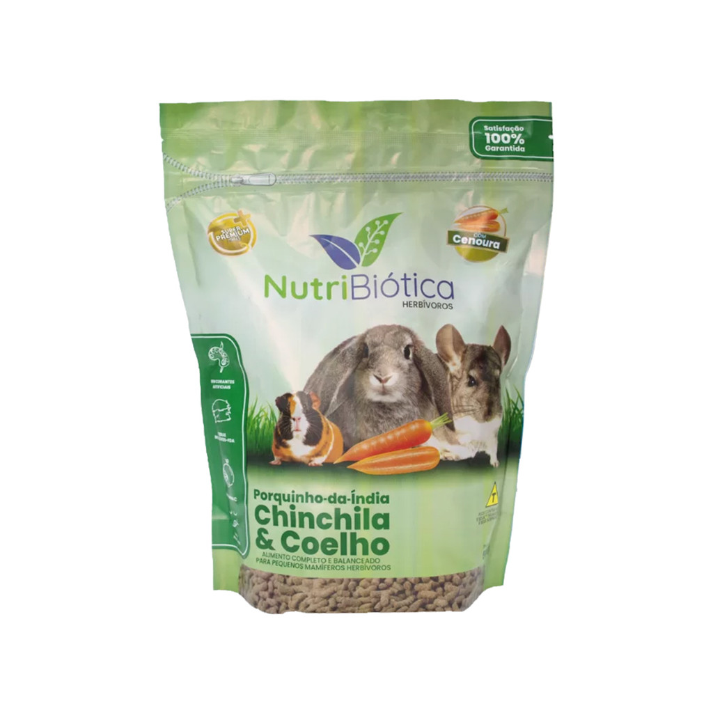 Ração Nutribiótica Porquinho da Índia Chinchila Coelho 500g