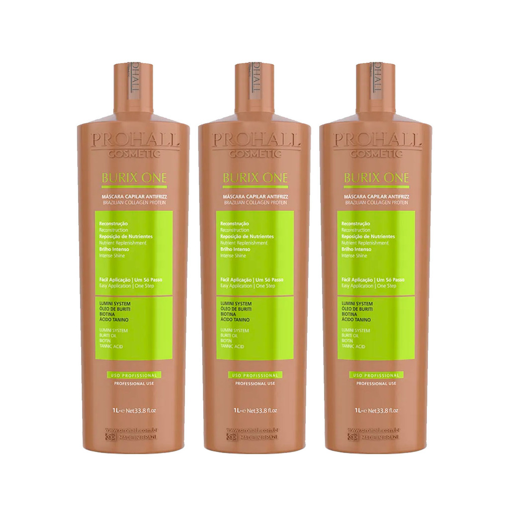 Kit 3 Burix One 1 Litro Cada Prohall Antifrizz Original
