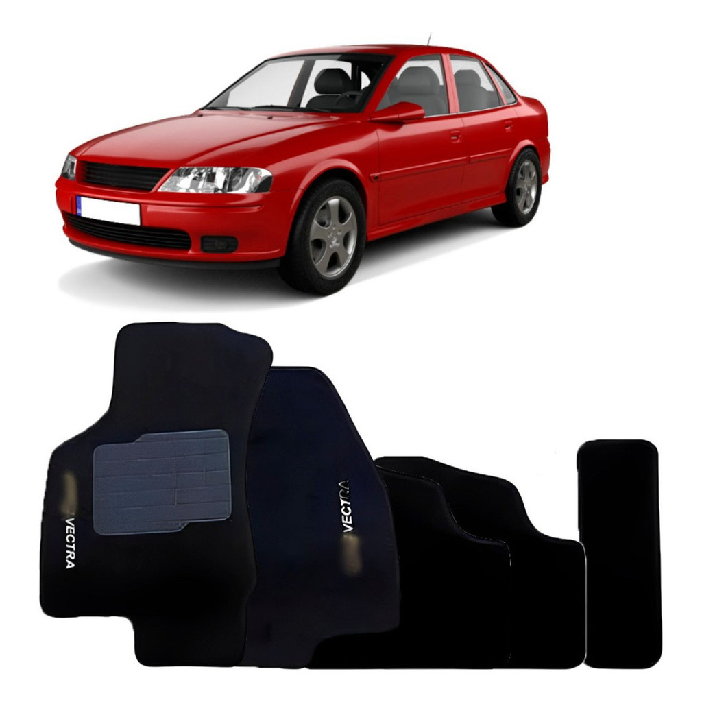 Kit de tapetes 5 peças específico Vectra 2006 07 08 09 10 2011 Carpete Res-Preto