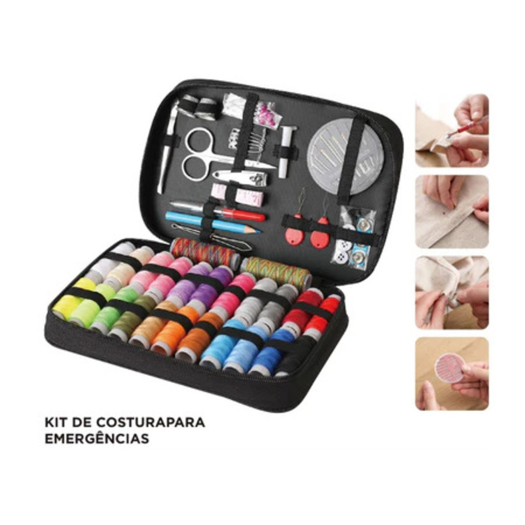 Kit De Costura E Linhas C/90 Pecas Completo Com Estojo em Oferta na Shopee
