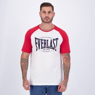 Camiseta Everlast Basic Branca e Vermelha em Oferta na Shopee