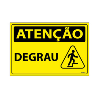 Placa De Sinalização Atenção Degrau 30x20 Ecom IA - SA102 F9e em Oferta na Shopee