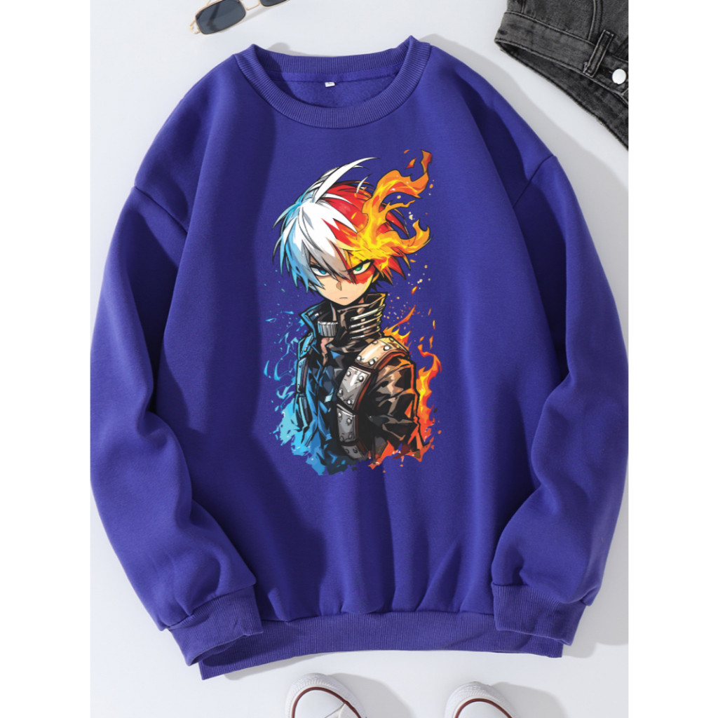 Blusa Anime Mangá Japan Cores Moletom P ao XG Coloridos Desenhos Moletom Careca Casaco de Frio Unissex