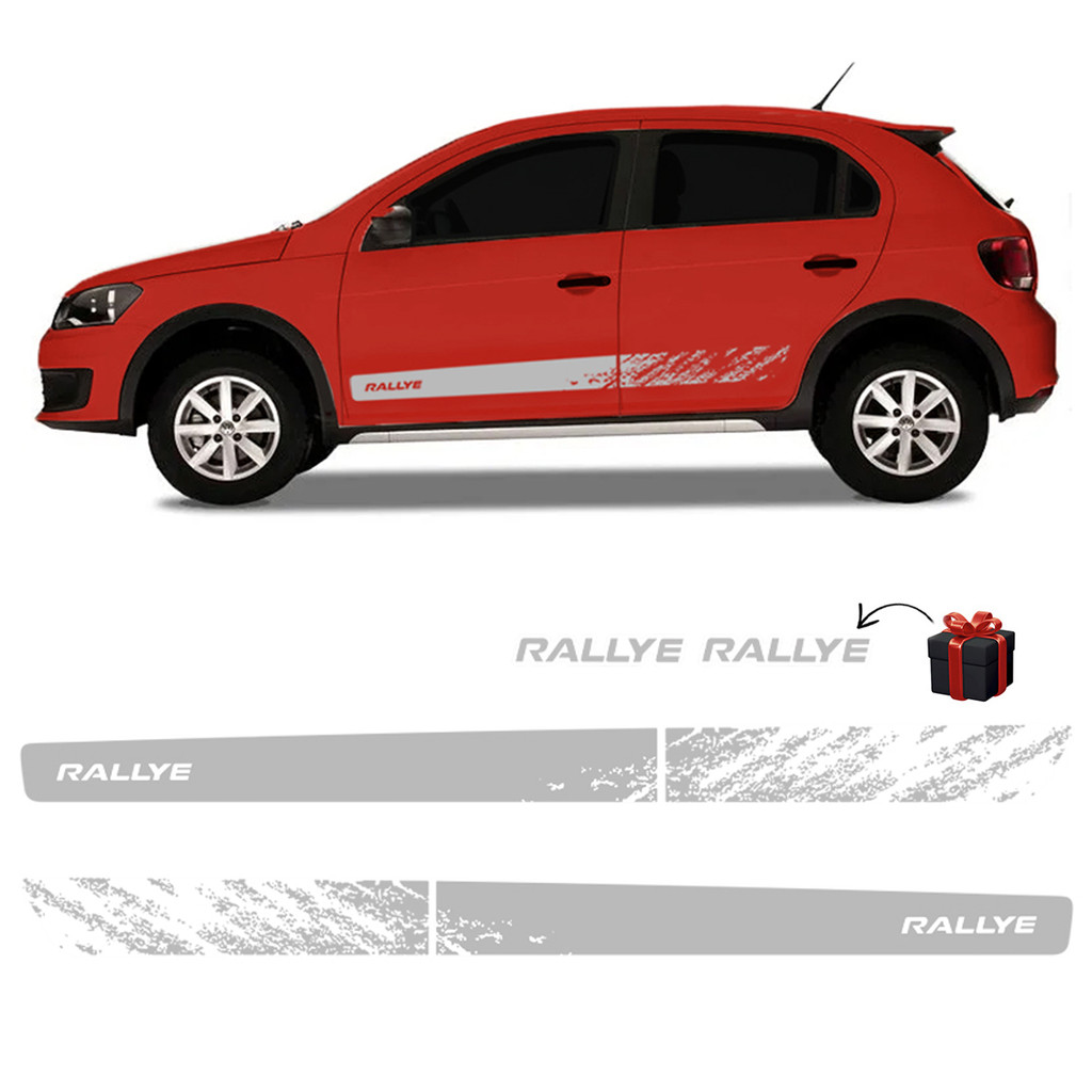Kit Completo De Adesivo Faixa Lateral Gol Rallye G6 Prata