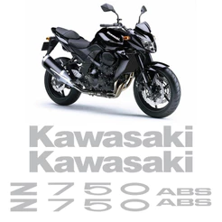 Kit Adesivos Kawasaki Z750 2010 Abs Emblemas Cinza Completo