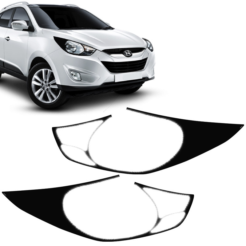 Adesivo Farol Compativel C/ Ix35 /2015 Aplique Mascara Negra