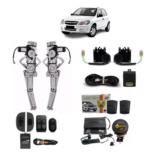 Kit de Vidro Eletrico Celta  2 Portas 2001 até 2013  + Trava E Alarme