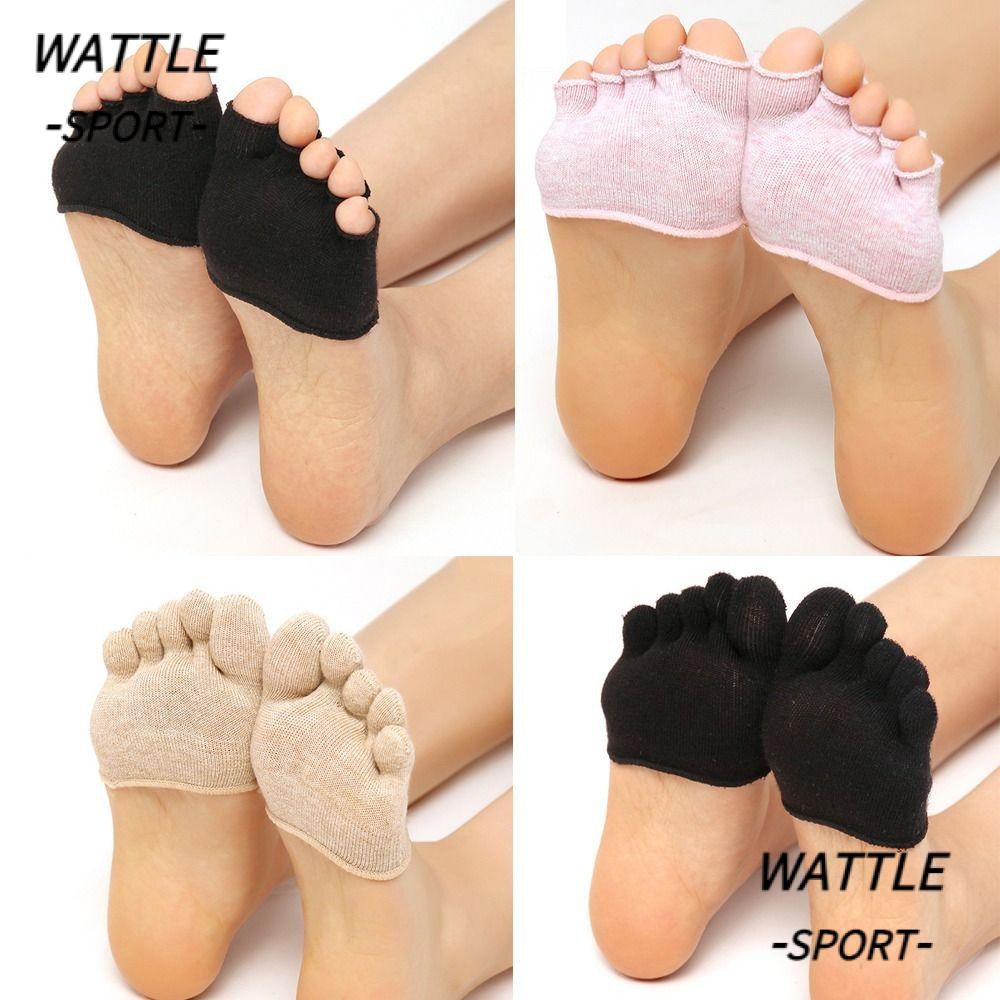 Meias WATTLE Toe , Pretas/Brancas/Nu/Rosa Com Cinco Dedos Invisíveis Respiráveis Para Antepé em Oferta na Shopee