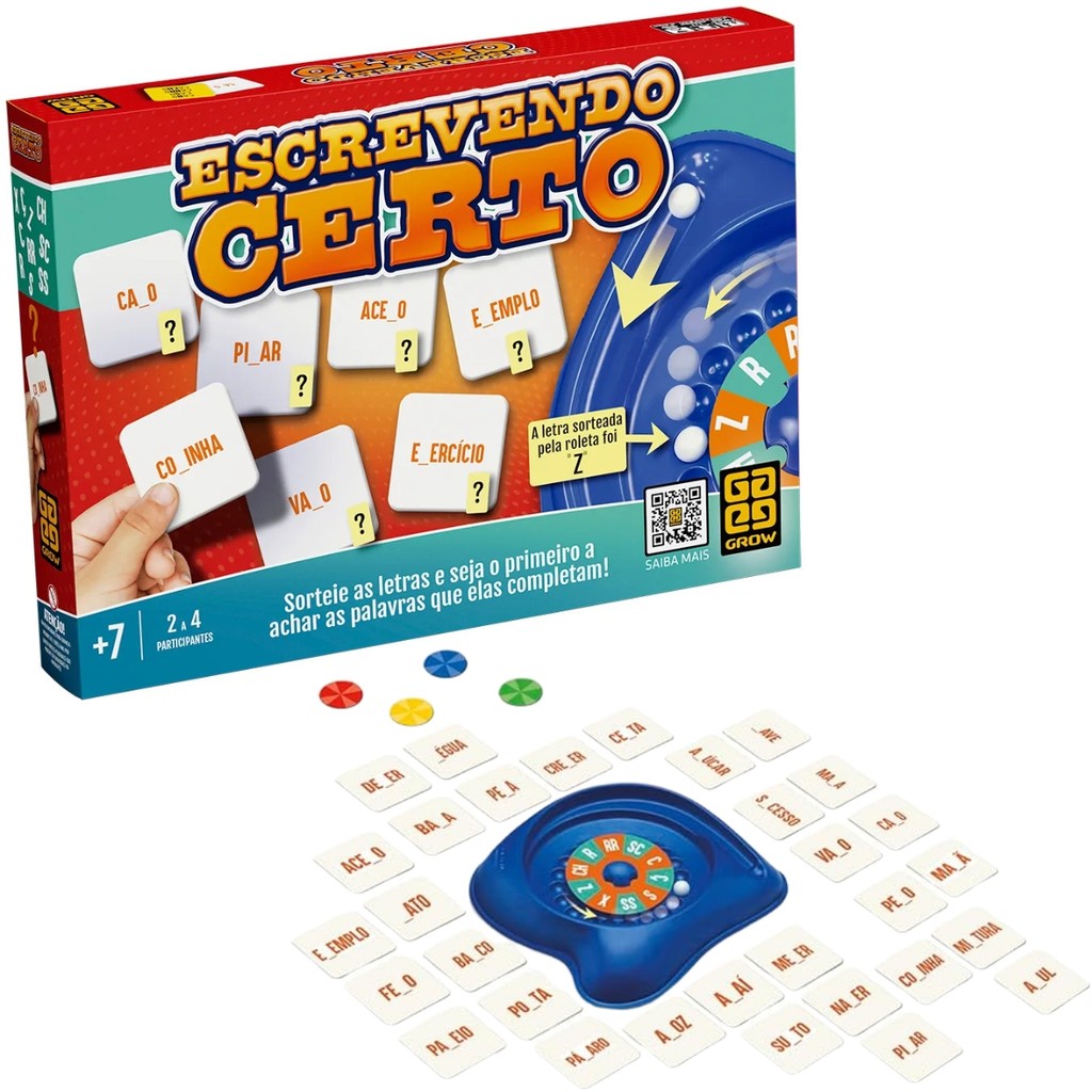 Jogo Educacional Escrevendo Certo - 4590 Grow em Oferta na Shopee