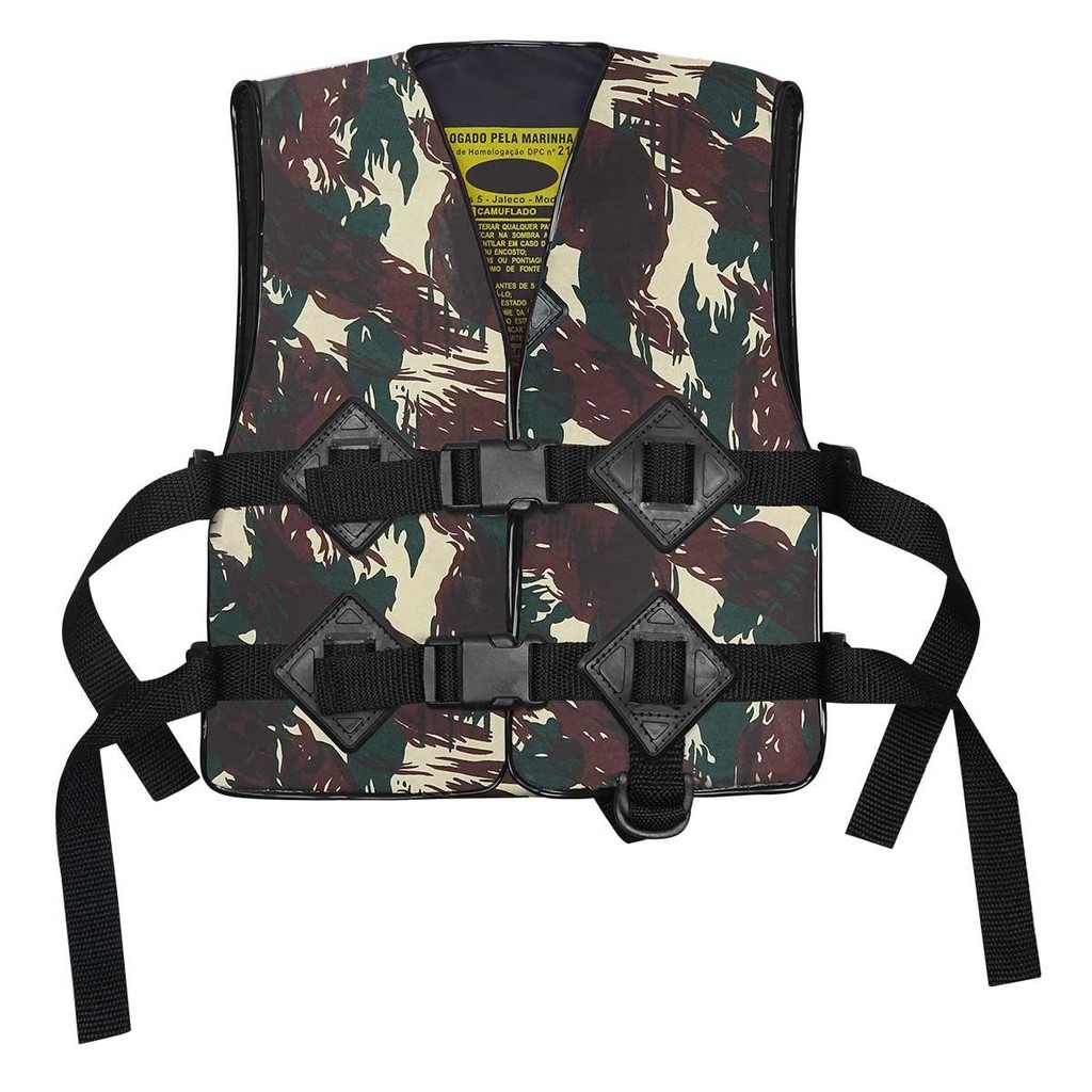 Colete Salva Vidas Camuflada Classe 5 Homologado P 25 a 35kg - Sports & Outdoors