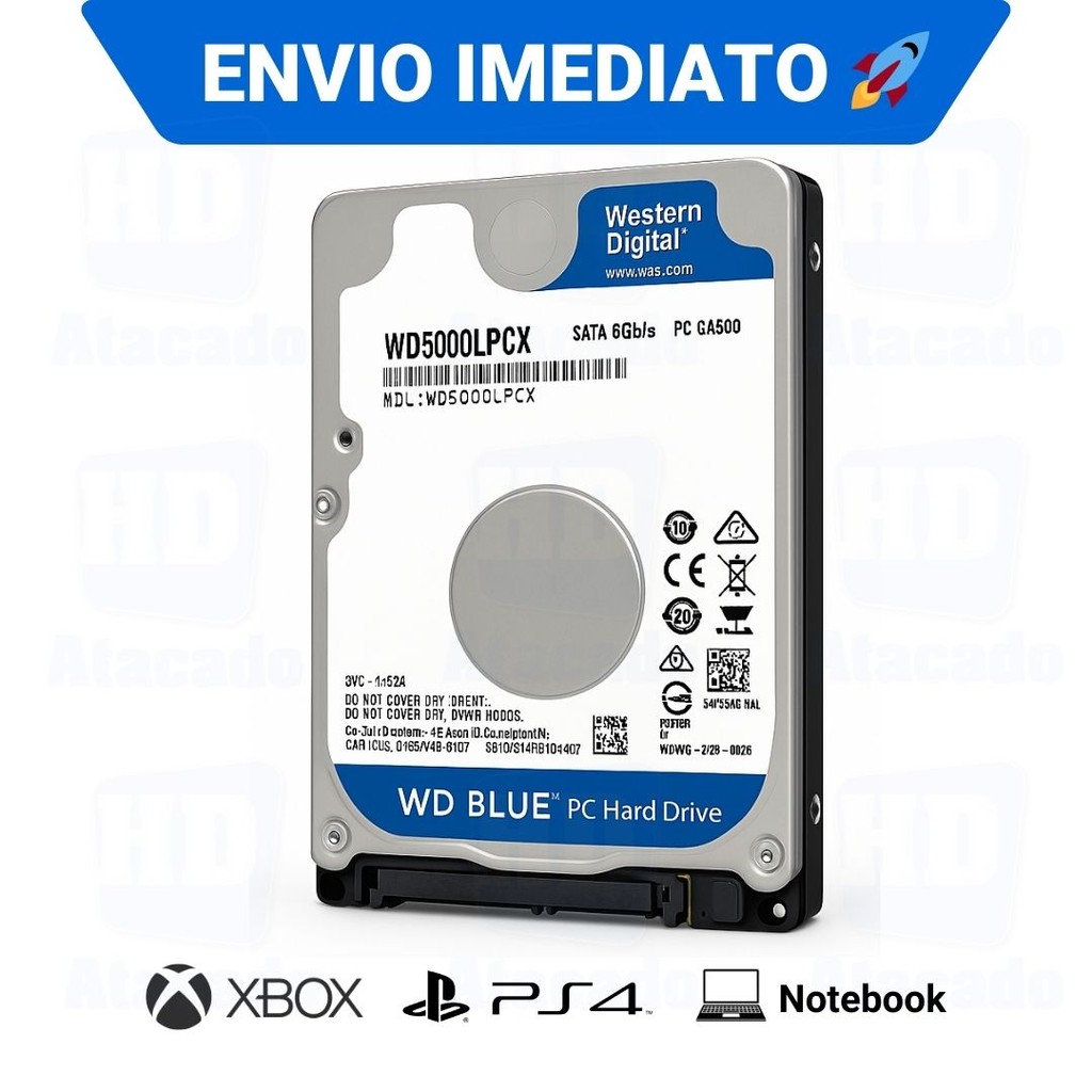 HD Interno 500GB de Xbox e Console - Slim 2.5" Disco Rígido SATA 3 Original com Garantia