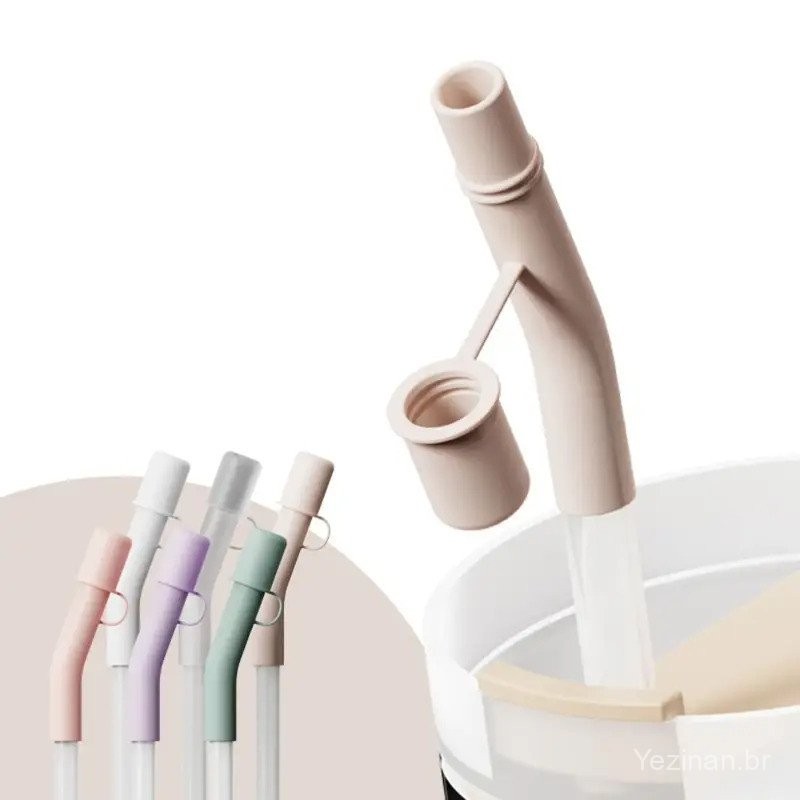 3Pcs Tampa de Silicone Estendida para Canudo, Tampa de Vazamento, Protetor de Poeira, Acessórios para Copos Reutilizávei