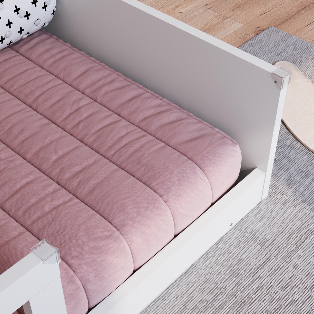Detalhes do Cama Infantil de Chão Montessoriana Menino e Menina Solteiro 194cm com Grade Proteção