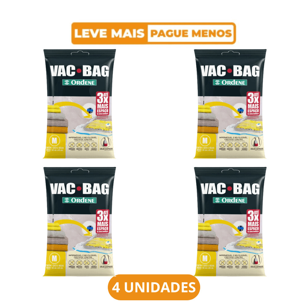 Kit 4 Sacos a Vácuo Organizador Médio Transparente 45x65cm Vac Bag Ordene em Oferta na Shopee