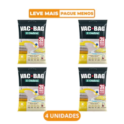 Kit 4 Sacos a Vácuo Organizador Médio Transparente 45x65cm Vac Bag Ordene
