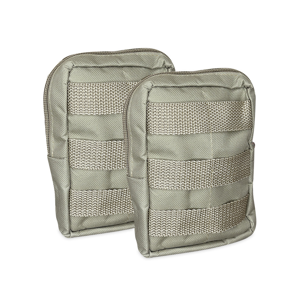 Kit 2 Peças Bolso Modular Tan Coyote Para Cinto Colete Policial Segurança Profissional Assaut