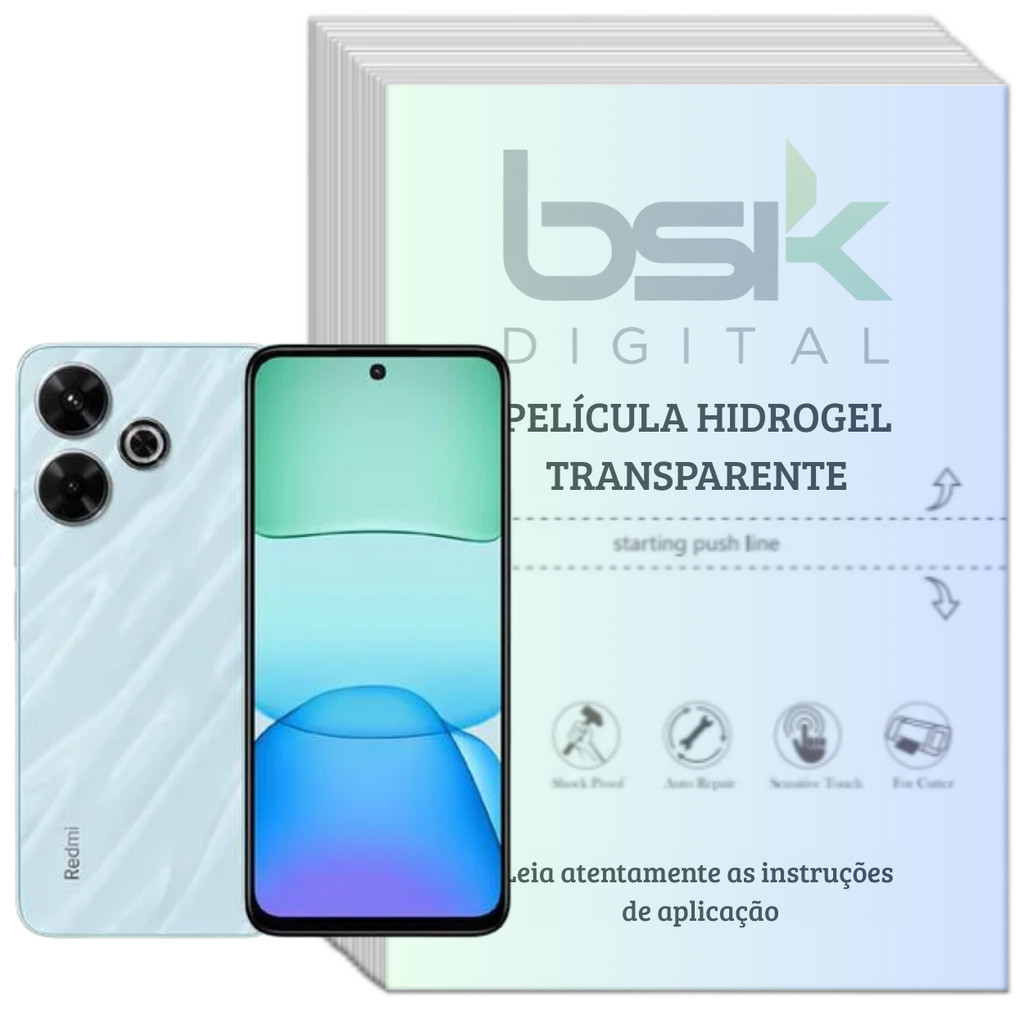 Kit 3 Películas Hidrogel Gel Premium Definição Transparente - Xiaomi Poco 9 Lite F6 X6 X5 F5 Redmi Note 11 12 13 Pro Plu
