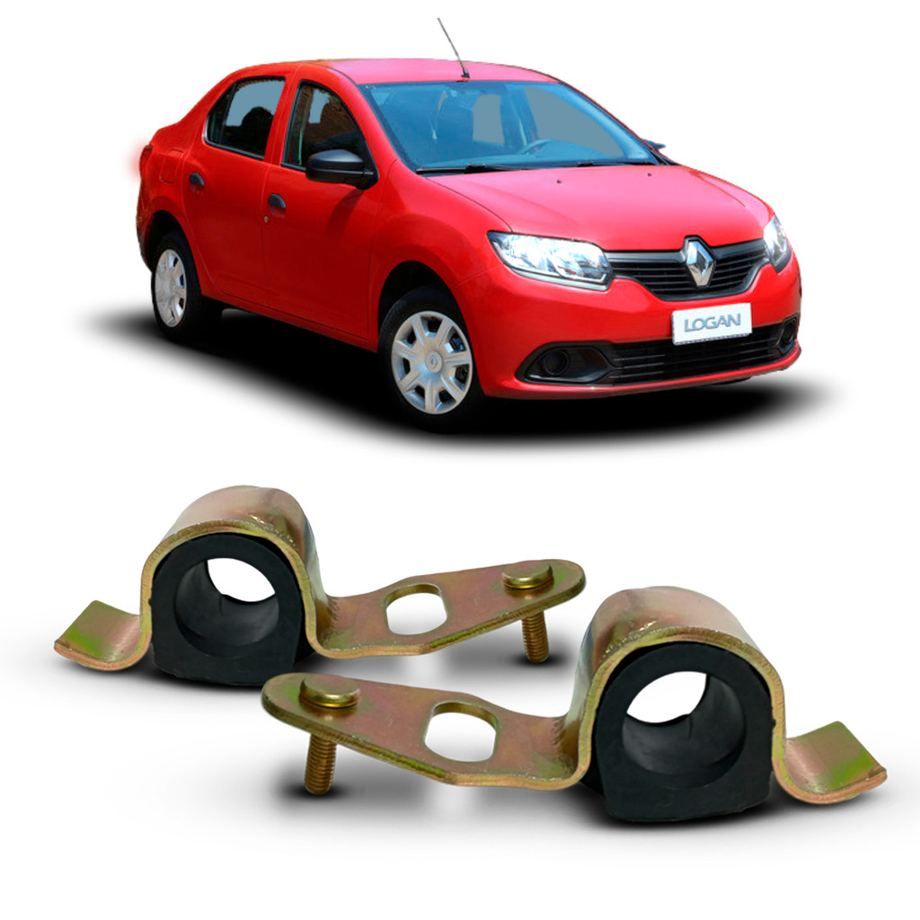 Par Kit Bucha Borracha Abraçadeira da Barra Estabilizadora Dianteira Renault Logan 2014 2015 2016 2017 2018 2019