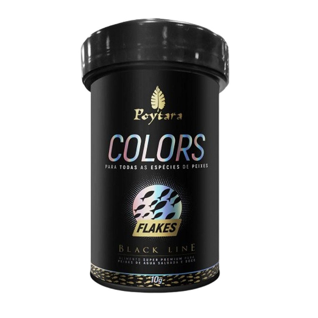 Ração Poytara Black Line Colors Flakes 10g