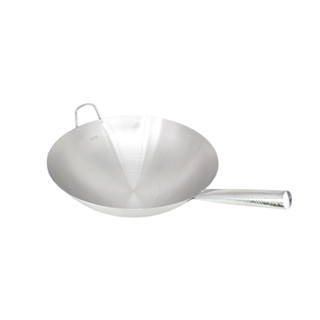 Panela Wok Aço Inoxidável com Cabo Longo e Alça - 43cm Diâmetro em Oferta na Shopee