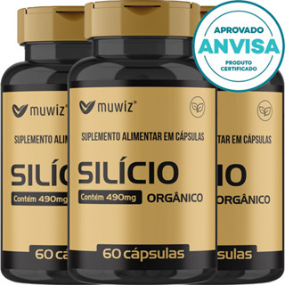 KIT 3x Silício Orgânico - 60 Cápsulas 490mg - Muwiz em Oferta na Shopee