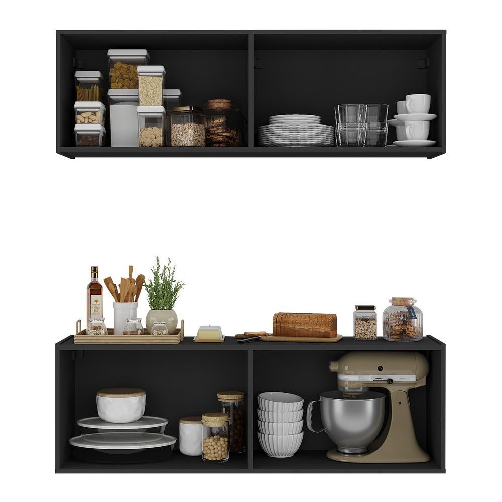 Cozinha Prática Kit Armário Aéreo + Balcão 4 Portas Multimóveis · foto 2
