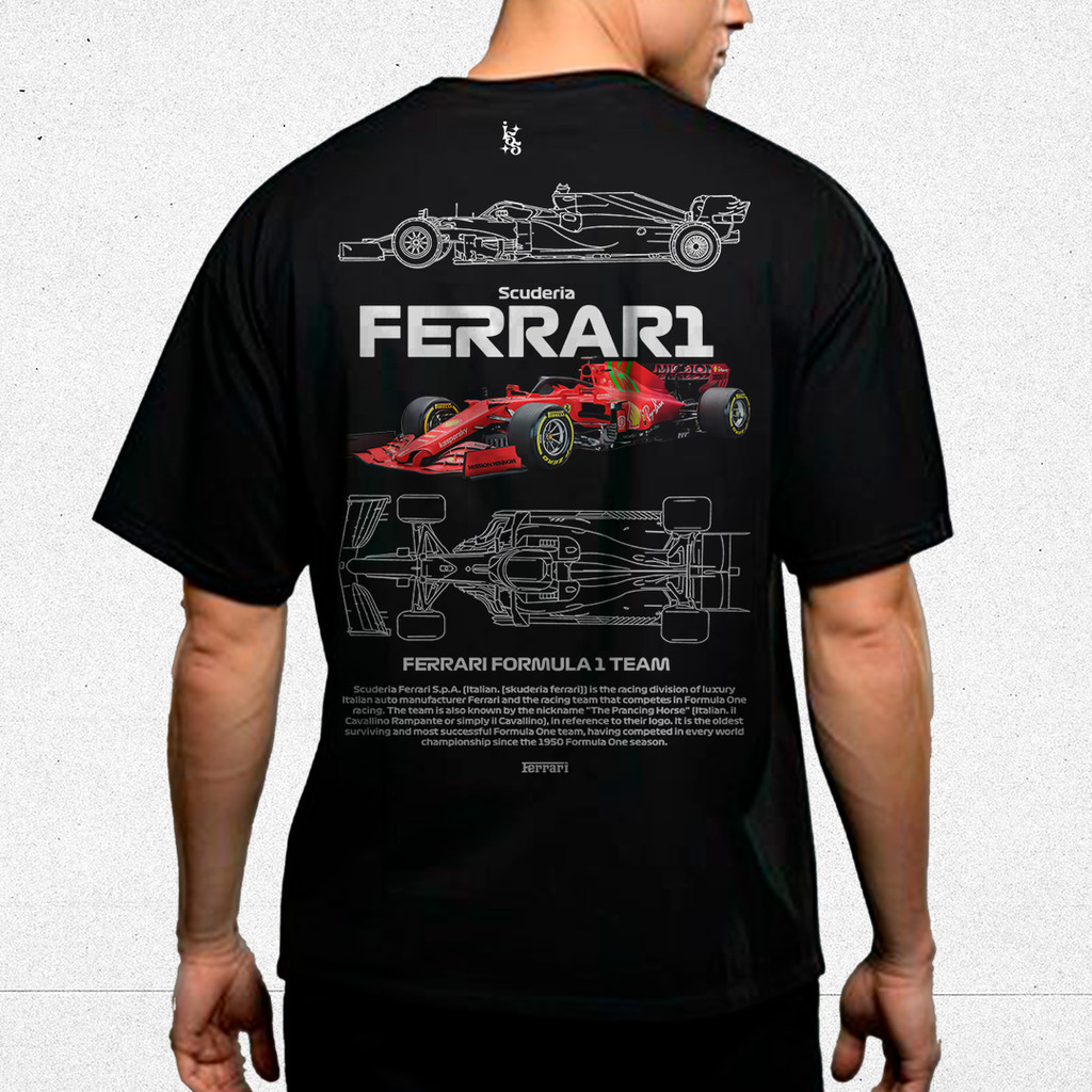 Camisa Camiseta Carro F1 Equipe Ferrari Y2k Algodão Unissex  Streetwear Automobilismo