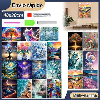 Quadrado Kit Pintura de Diamante 5d Paisagem Variados Diamond Paiting 40x30cm em Oferta na Shopee