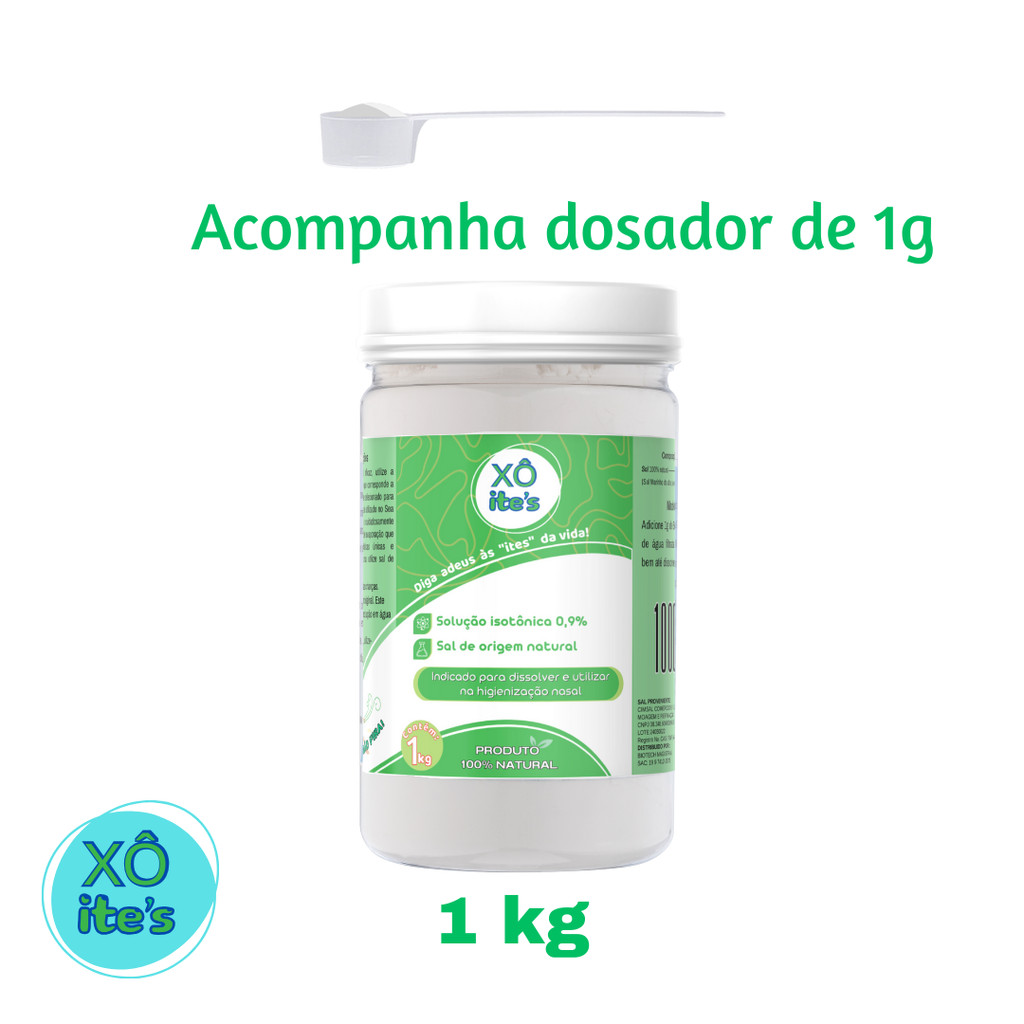 Detalhes do Soro Fisiologico Em Pó P/ Lavagem Nasal Cloreto 1kg Xô Ites
