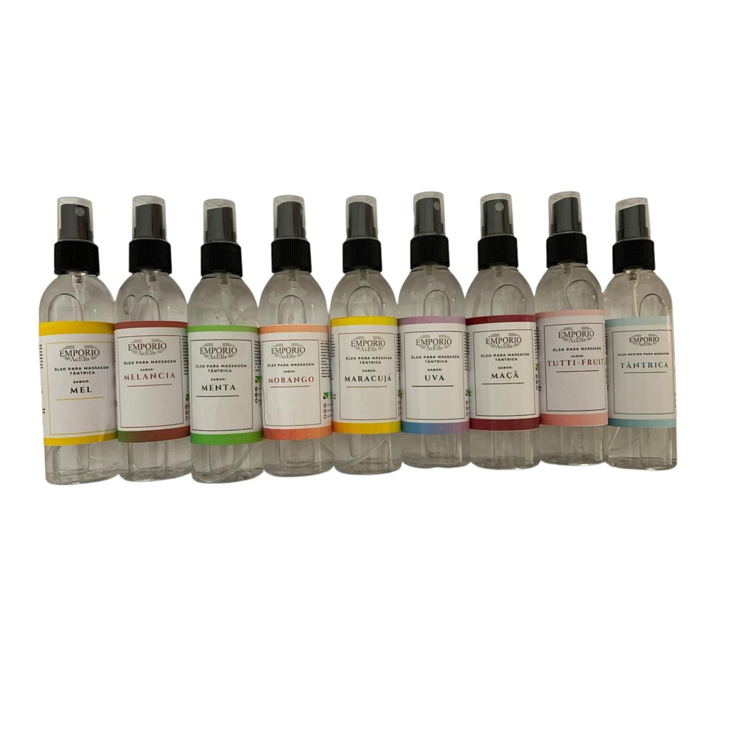 Kit 10 Óleos para Massagem Tântrico Beijável 100ml cada