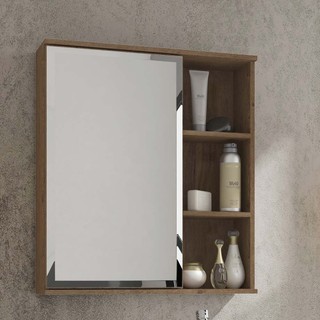 Espelheira para Banheiro 1 Porta MDF 56cm Treviso MGM Móveis em Oferta na Shopee