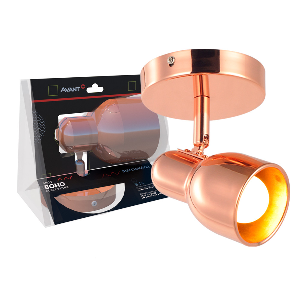 Spot Led Boho E27 110v/220v Bivolt Cobre Brilho Avant em Oferta na Shopee