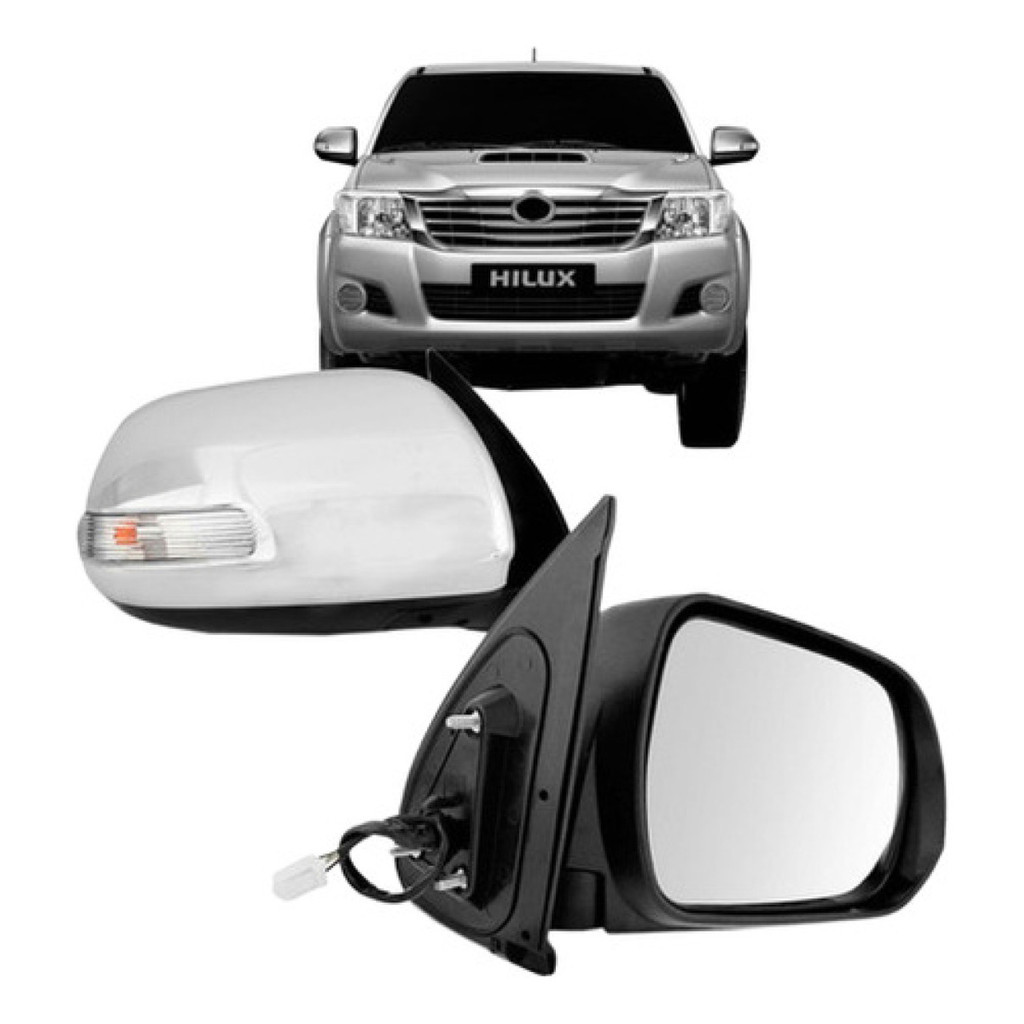 Par Retrovisor Hilux 2011 A 2014 Eletrico Cromado Com Pisca em Oferta na Shopee