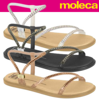 Sandalia Rasteira Feminina Moleca Brilho Strass Calce Fácil em Oferta na Shopee