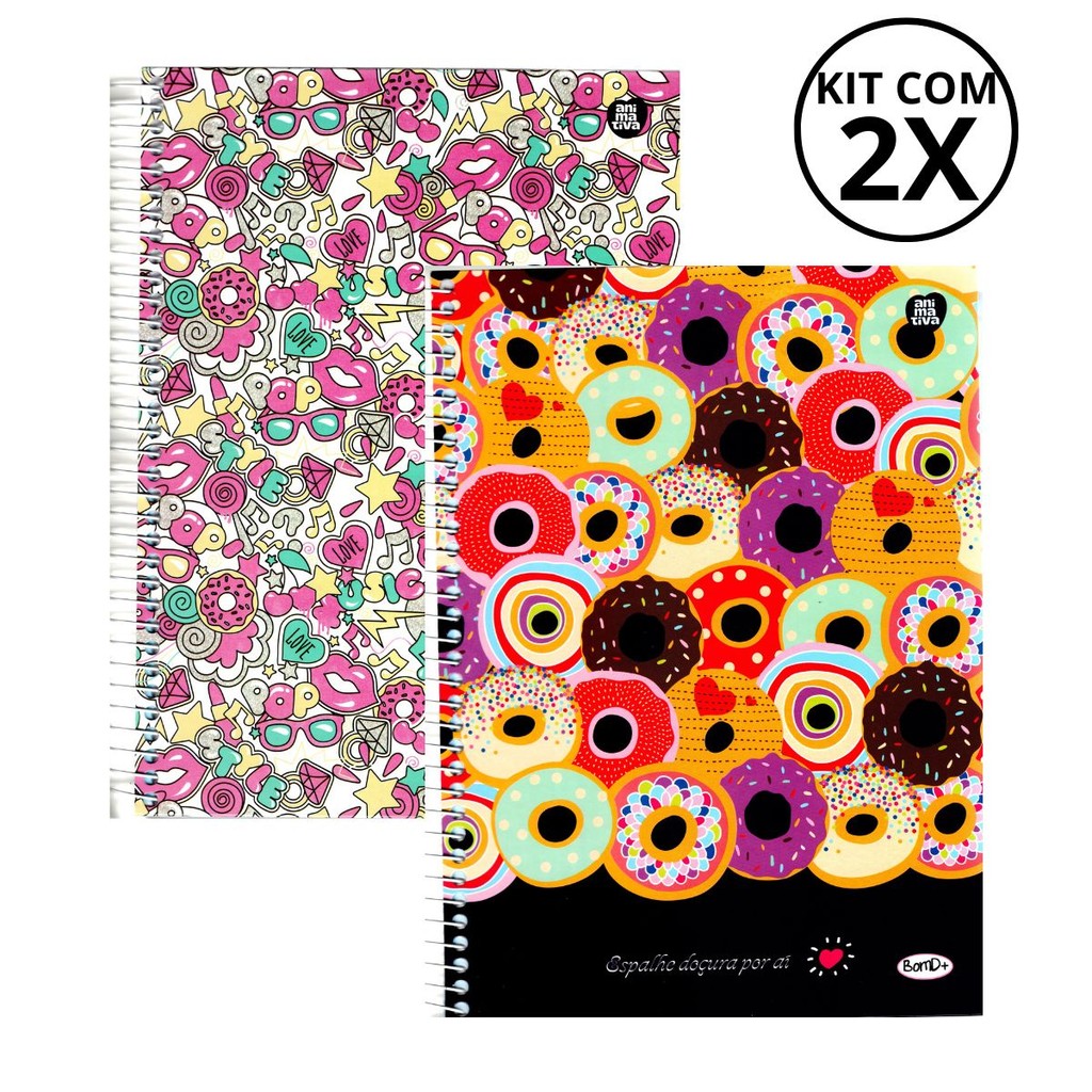 Kit Com 02 Cadernos 10 Matérias Feminino - SÃO DOMINGOS em Oferta na Shopee