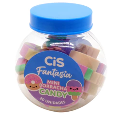 Borracha Mini Candy Cis Fantasia 20 Unidades Escolar Cor Azul Papelaria Fofa